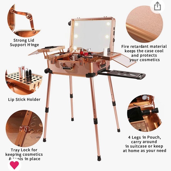 COPY - Large rolling makeup train studio. Has Bluetooth speakers dimmable light… - Picture 4 of 15